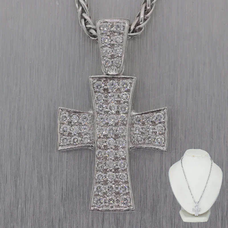 Shop Trending Jewelry With Exclusive Savings Modern Platinum 2ctw Diamond Cross Pendant 17" Necklace