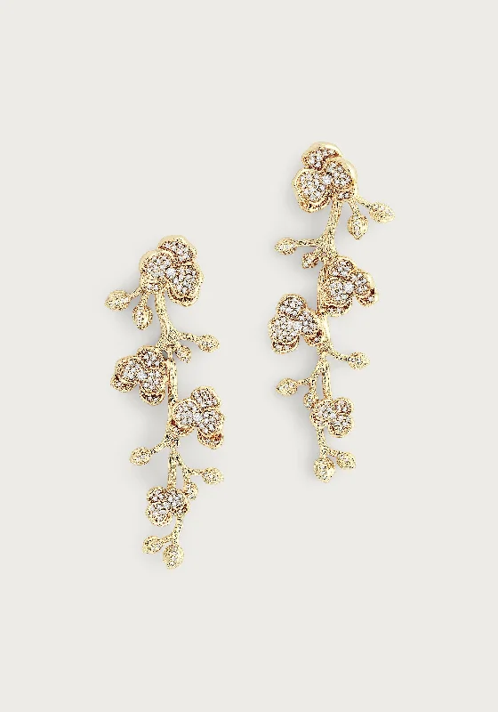 Elegant Rose Gold Jewelry For A Stylish Touch Orchid White Pavé Dangle Earrings