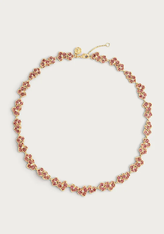 Versatile Layering Jewelry For Effortless Chic Orchid Pink Pavé Necklace