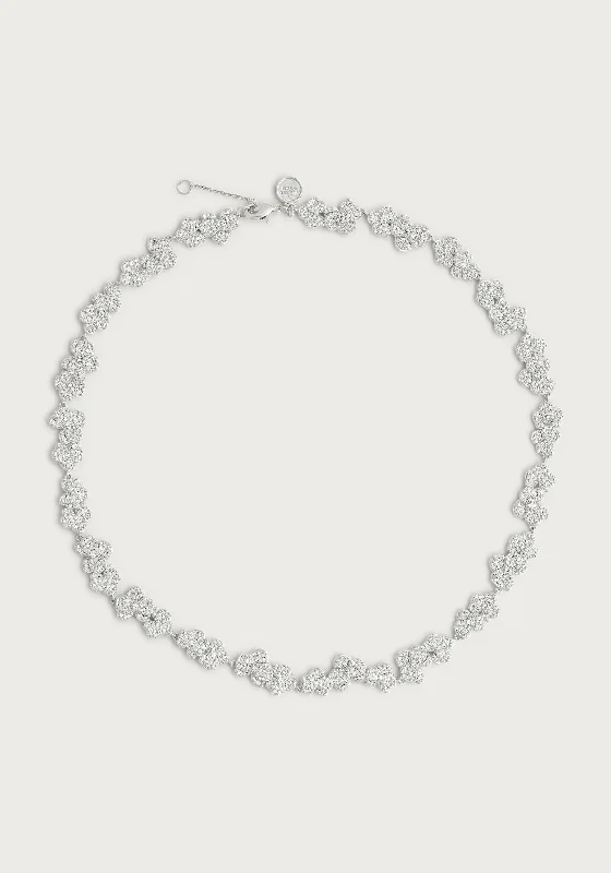 Last Chance To Grab Your Favorite Jewelry At A Discount Orchid White Pavé Necklace, Silver