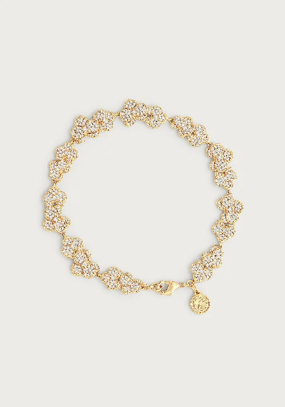 Discounted Jewelry For A Glamorous Look Orchid White Pavé Tennis Bracelet, Gold