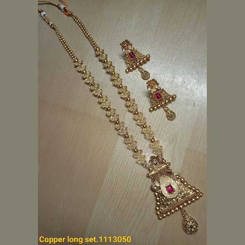 Padmawati Bangles Gold Plated Pota Stone Long Necklace Set