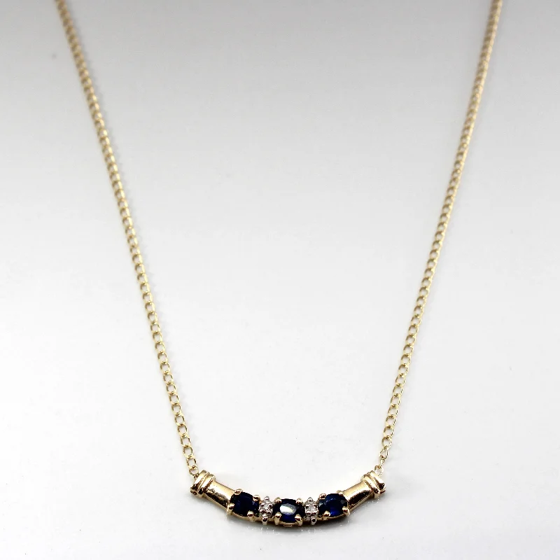 Sapphire & Diamond Necklace | 0.60ctw | 0.01ctw | 18"|