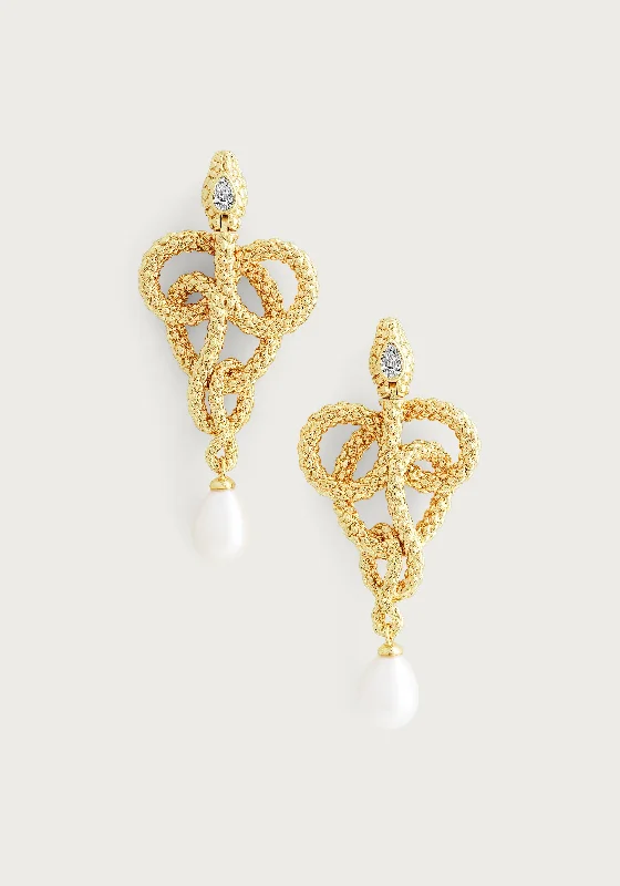 Discover Unique Jewelry With Special Limited-Time Offers Serpent Pearl Drop Earrings