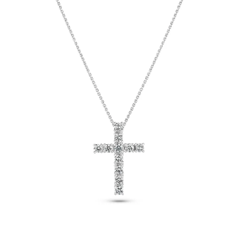 Alba Croce 14K Whitegold Necklace w. Lab-Grown Diamonds