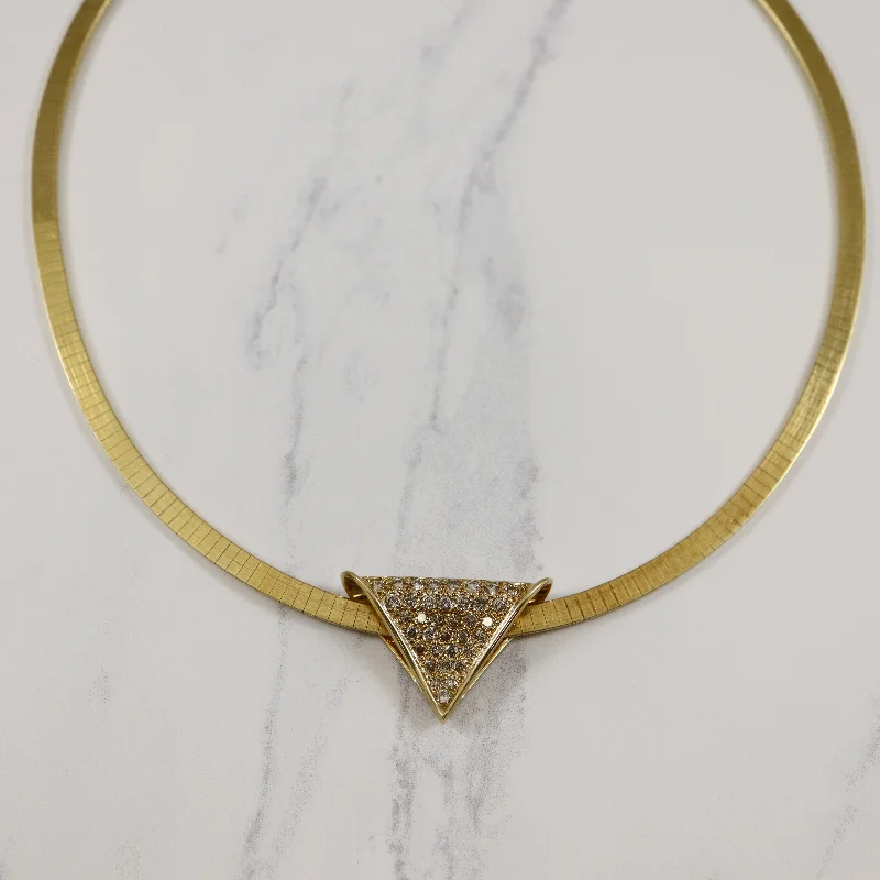 Diamond Triangle Collar Necklace | 0.90ctw | 16.5" |