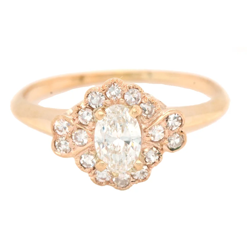 Best Jewelry Deals – Shop Premium Pieces At Great Prices Vintage 14k Rose Gold 0.67ctw Diamond Halo Engagement Ring