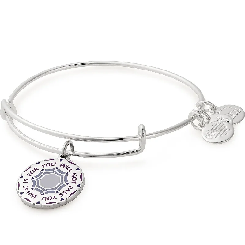 Grab Exquisite Jewelry At The Lowest Prices 'What Is For You Will Not Pass You' Charm Bangle, Silver