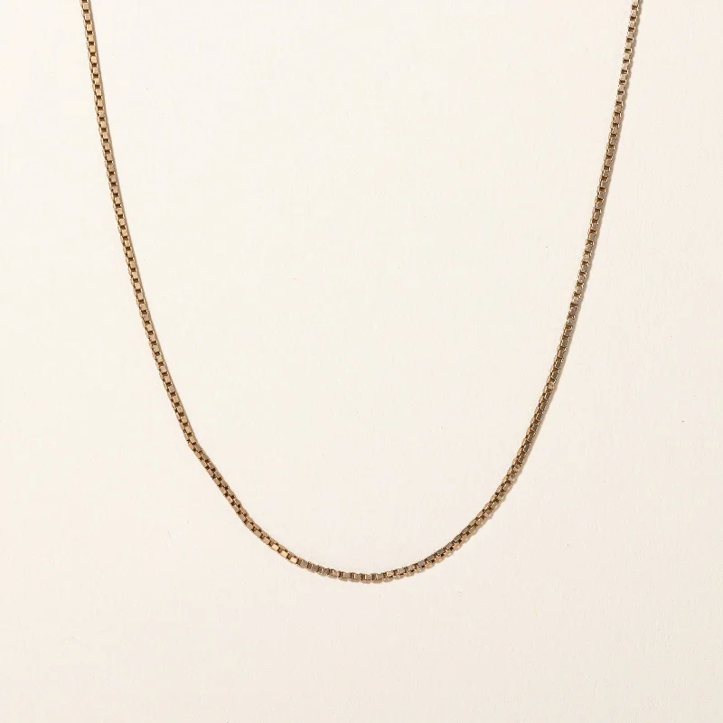 Yellow Gold Thin Box Link Chain | 23" |