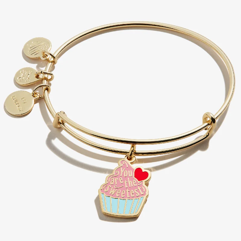 Glamorous Jewelry, Glamorous Deals – Shop Now 'You are the Sweetest' Cupcake Charm Bangle Bracelet