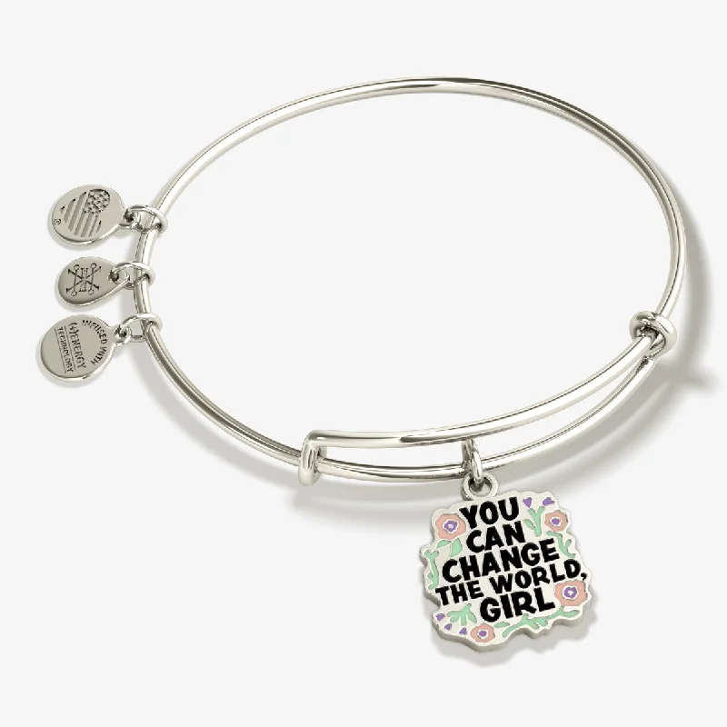 The Perfect Jewelry Piece At The Perfect Discount 'You Can Change the World Girl' Charm Bangle