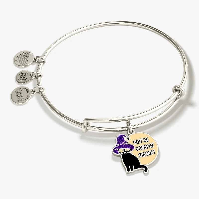 Affordable Elegance – Special Jewelry Sale Now Live 'You're Creepin' Meowt' Charm Bangle Bracelet