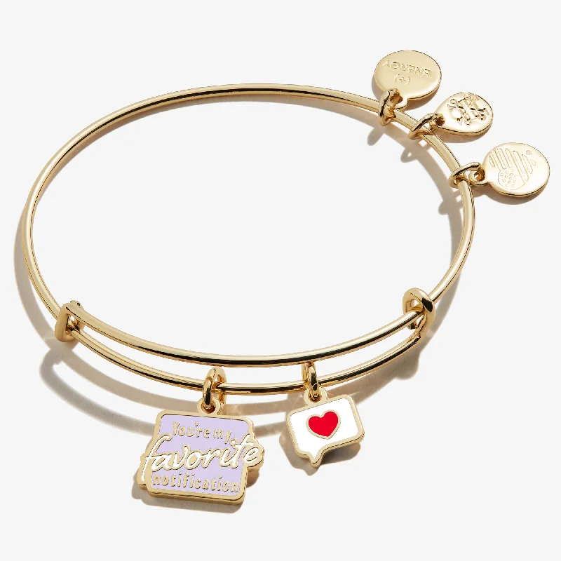 Once-A-Year Jewelry Deals – Shop Before They’Re Gone 'You're My Favorite Notification' Duo Charm Bangle Bracelet